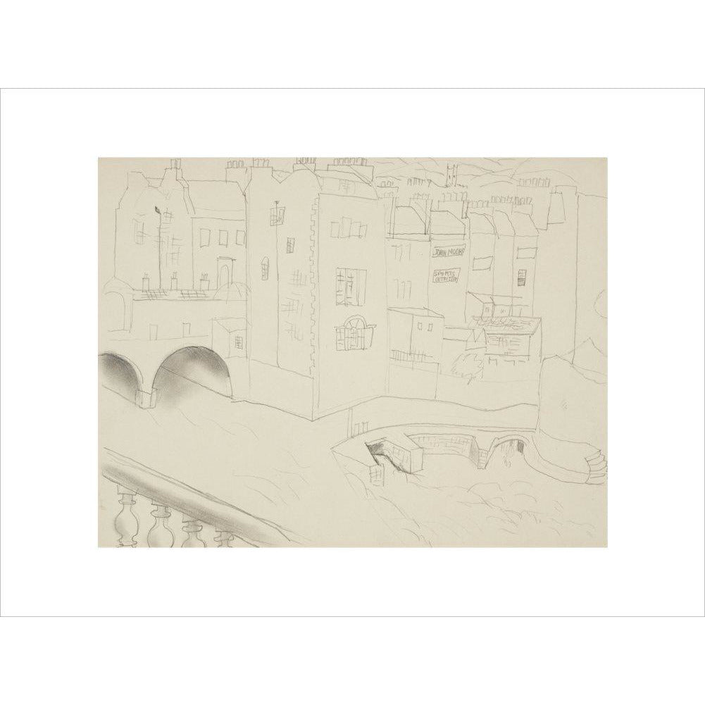 Houses and River, Bath - Art print