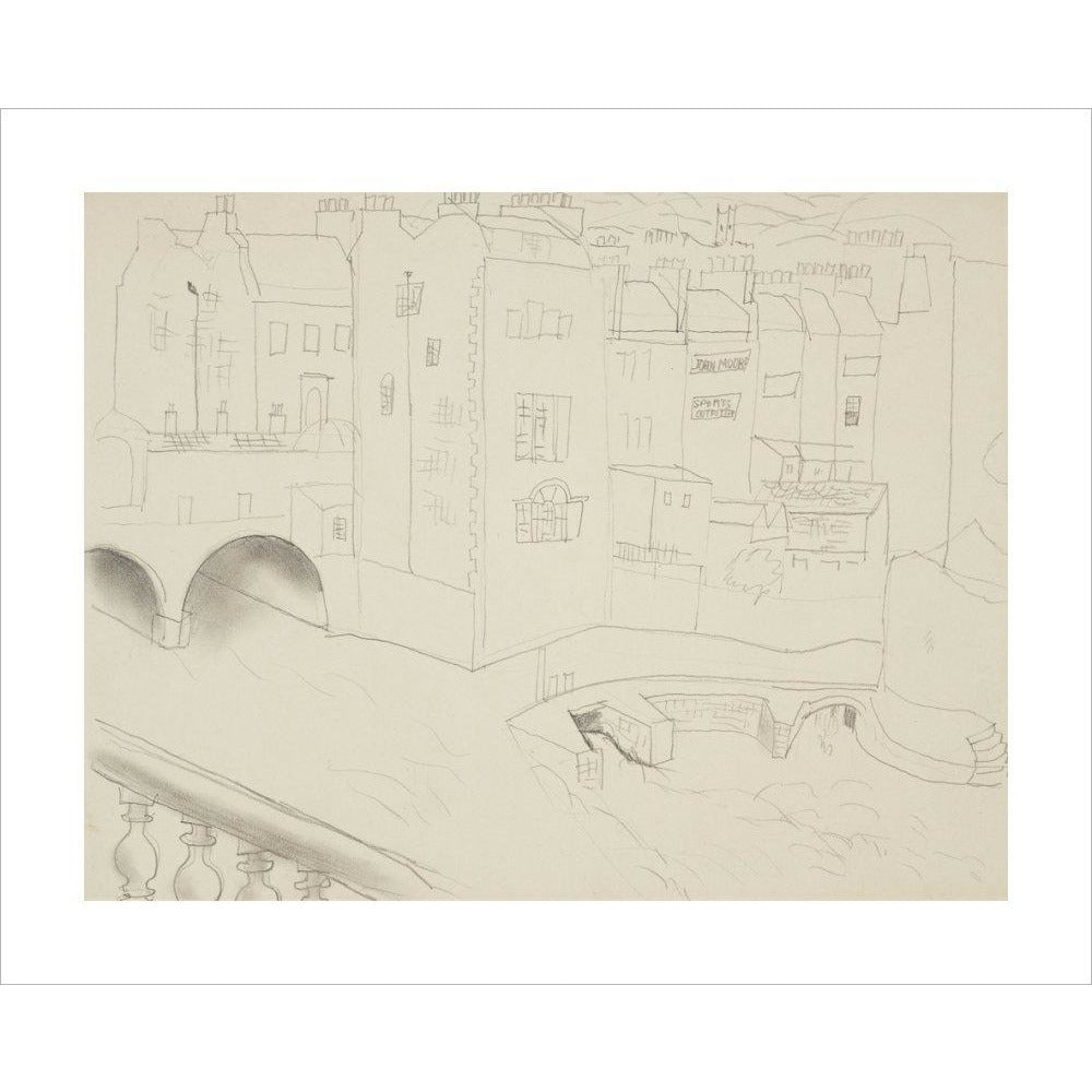 Houses and River, Bath - Art print