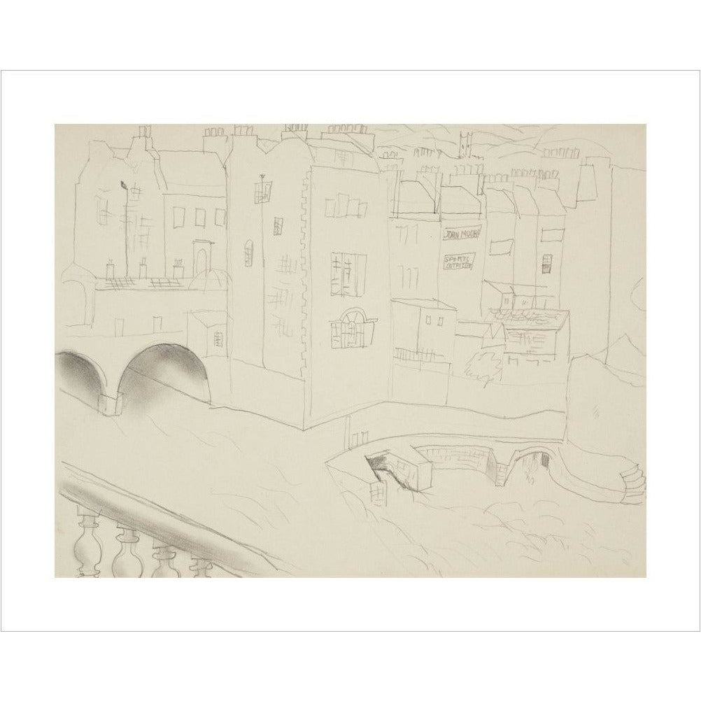 Houses and River, Bath - Art print