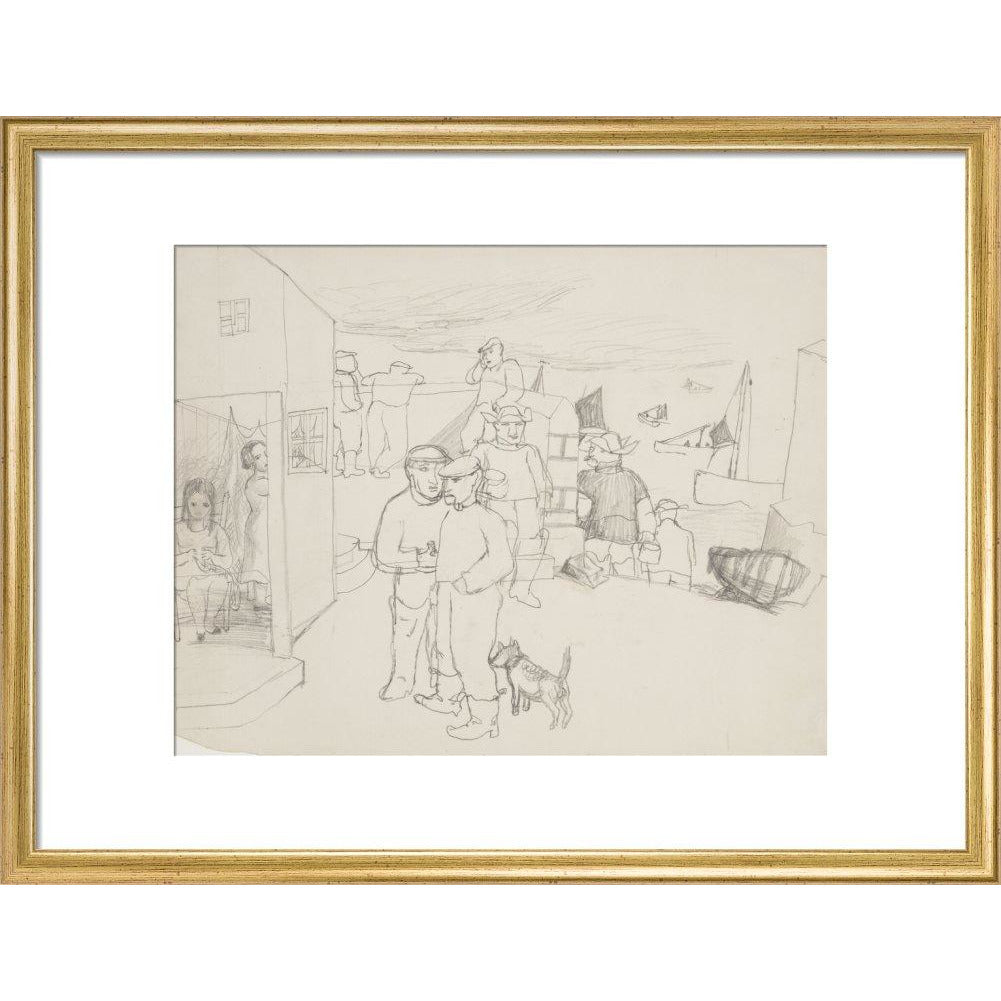Fishermen and Boats - Art print