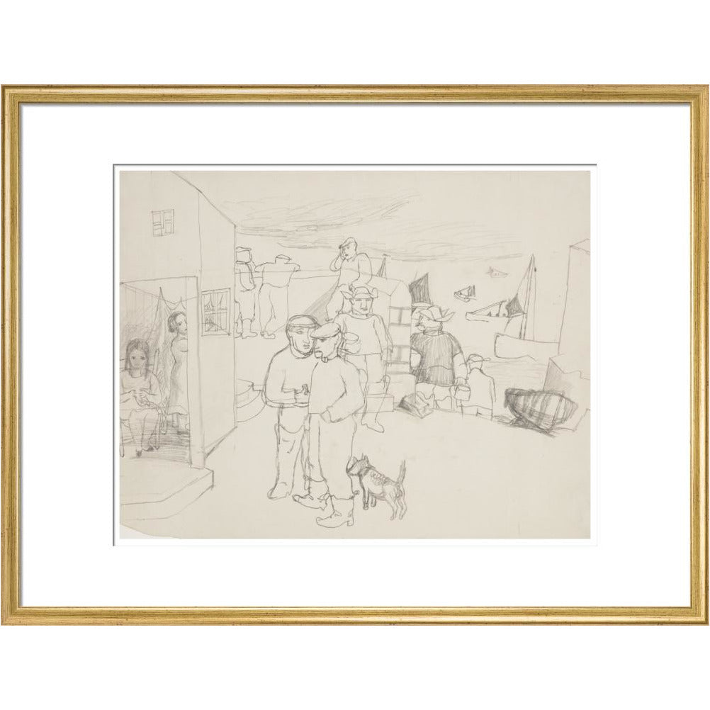 Fishermen and Boats - Art print