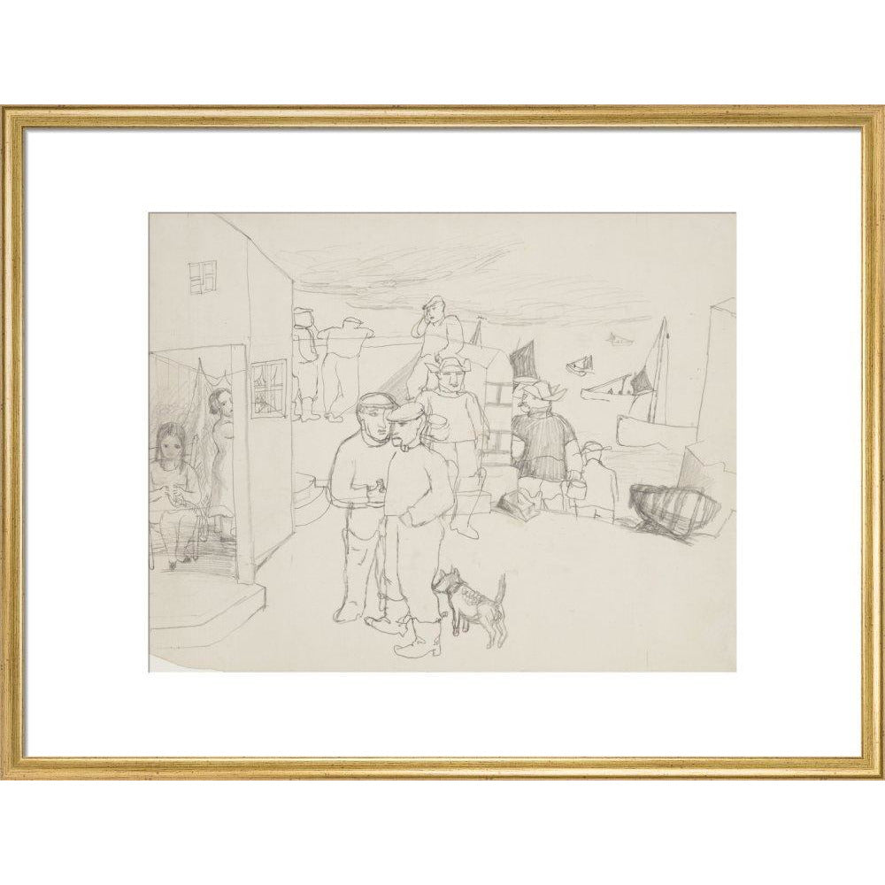 Fishermen and Boats - Art print