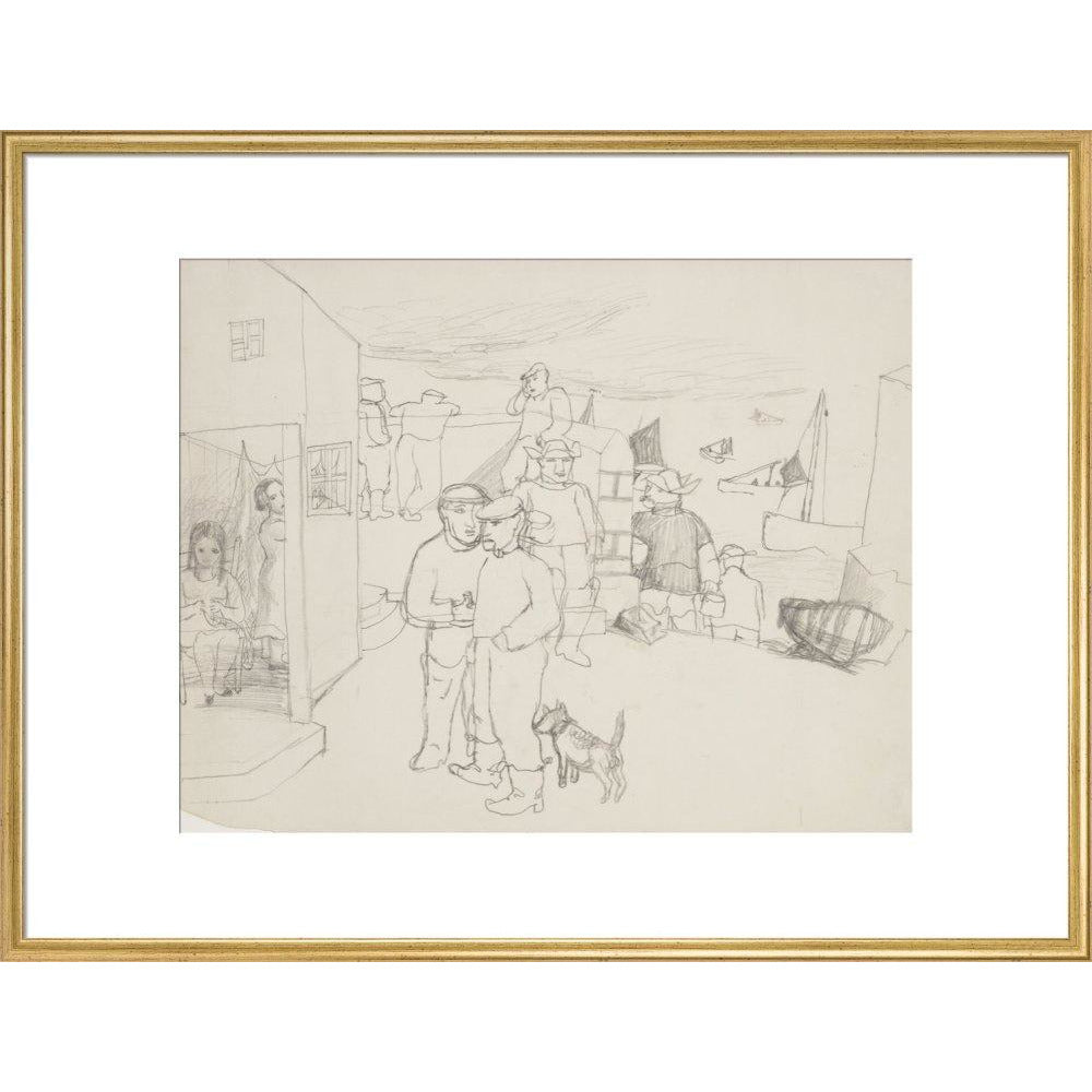 Fishermen and Boats - Art print