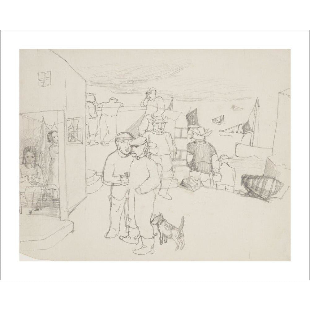 Fishermen and Boats - Art print
