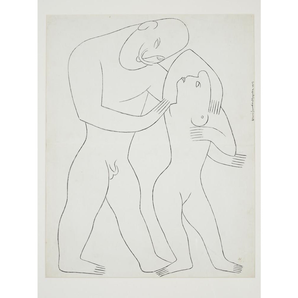 Nude man and woman - Art print
