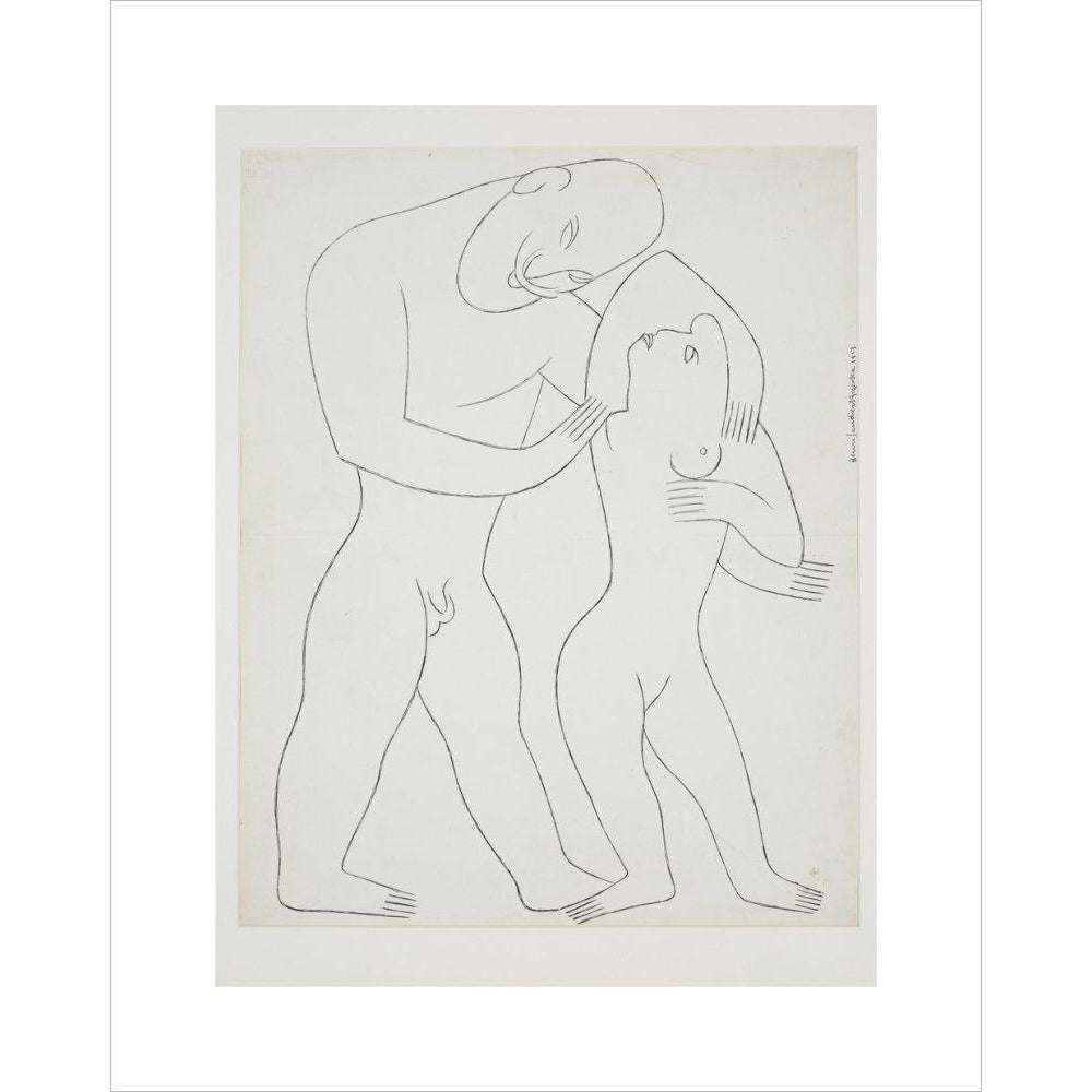 Nude man and woman - Art print