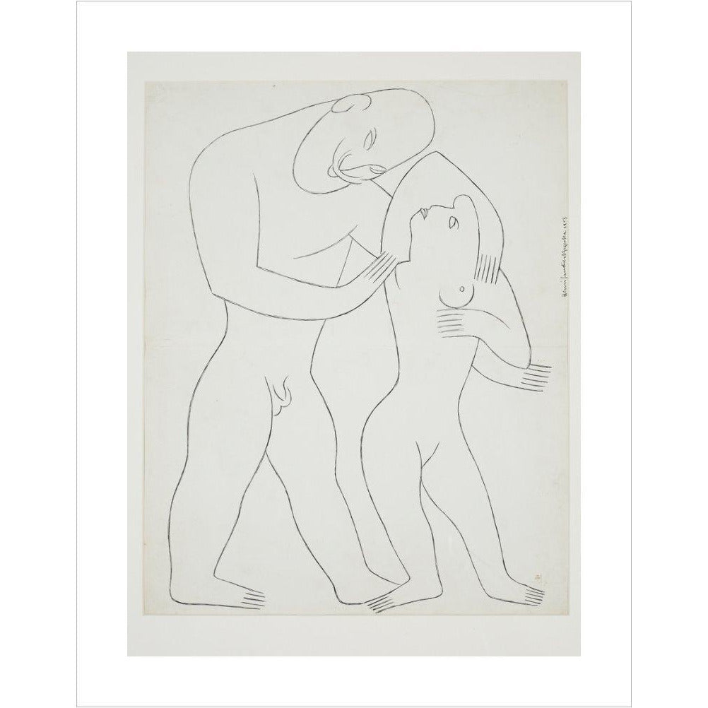 Nude man and woman - Art print