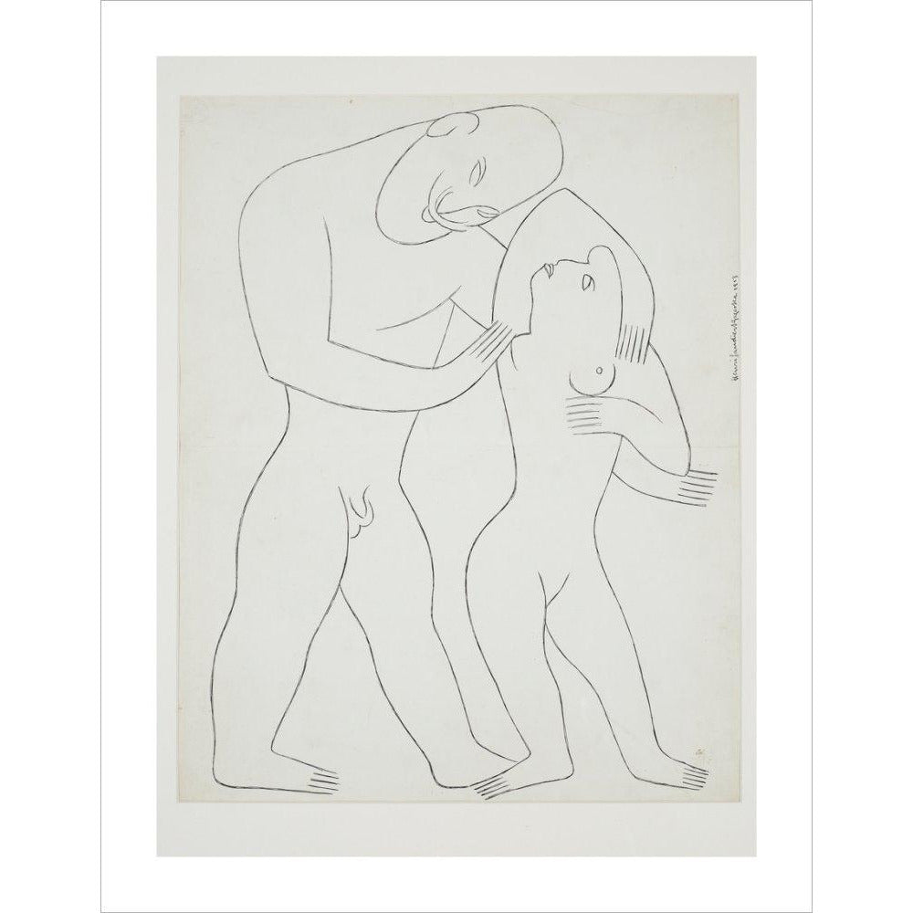 Nude man and woman - Art print