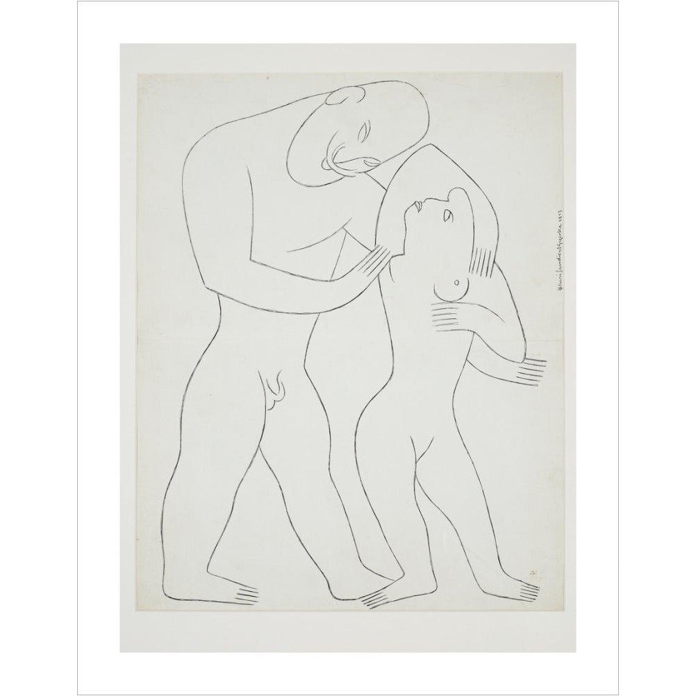 Nude man and woman - Art print