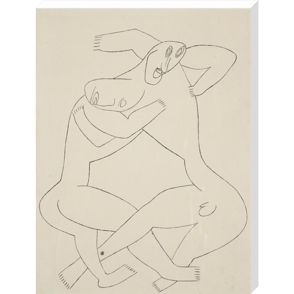 Two men wrestling - Art print