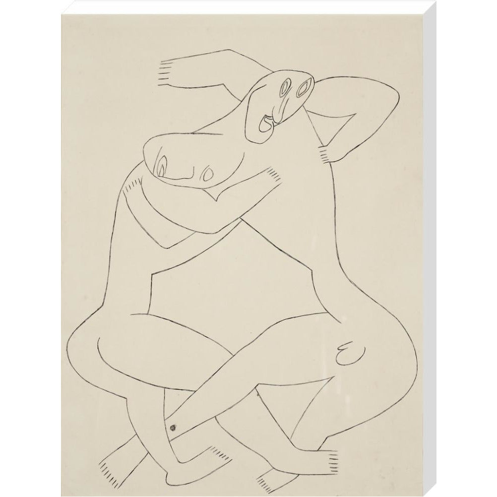 Two men wrestling - Art print