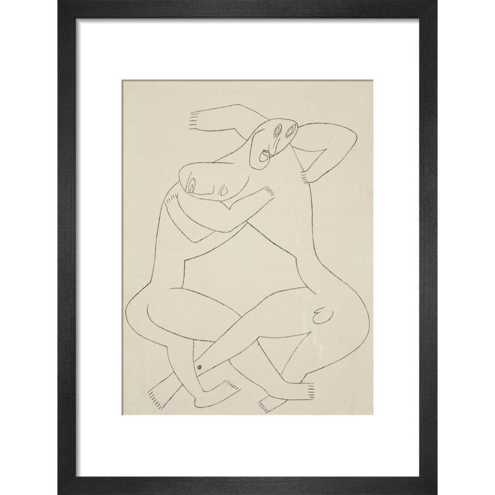 Two men wrestling - Art print