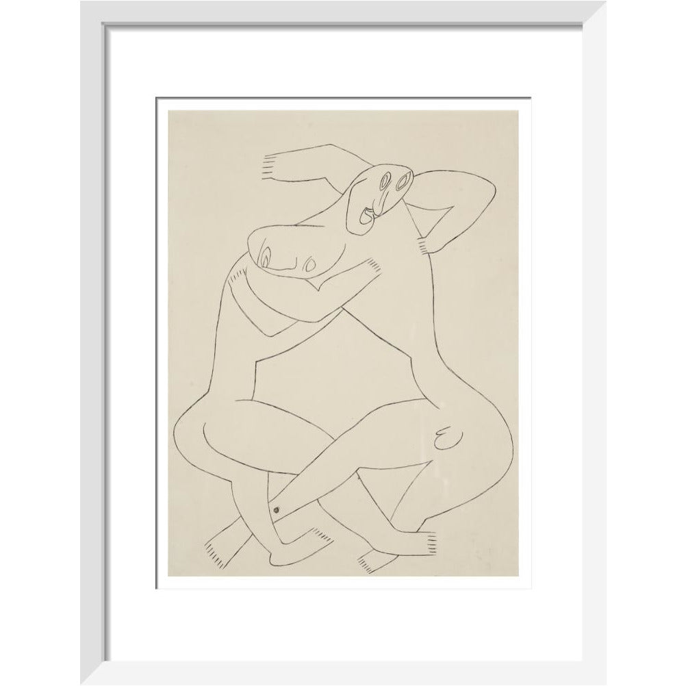Two men wrestling - Art print