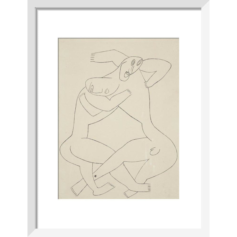 Two men wrestling - Art print