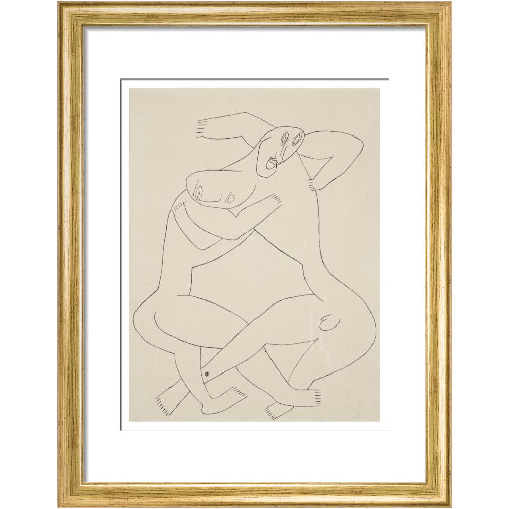 Two men wrestling - Art print