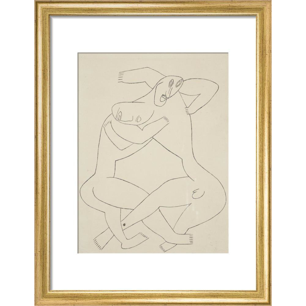 Two men wrestling - Art print