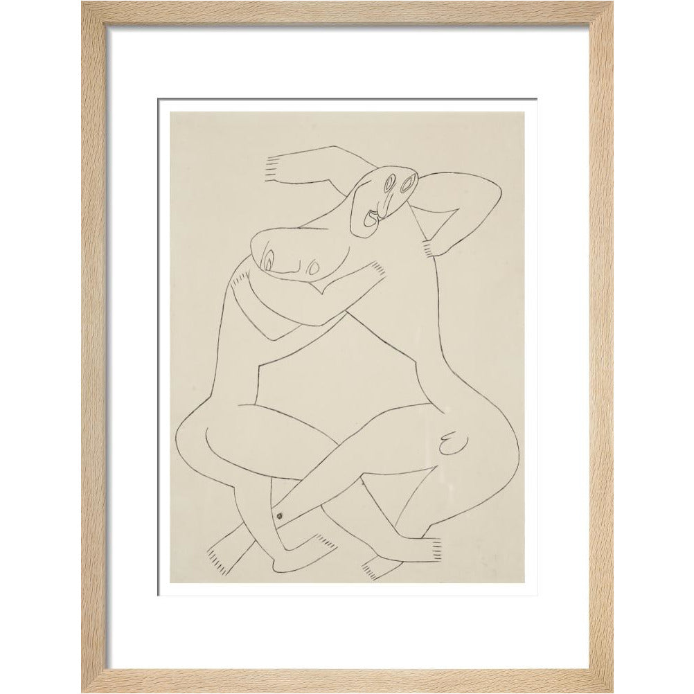 Two men wrestling - Art print
