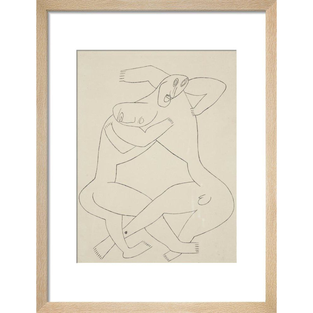 Two men wrestling - Art print