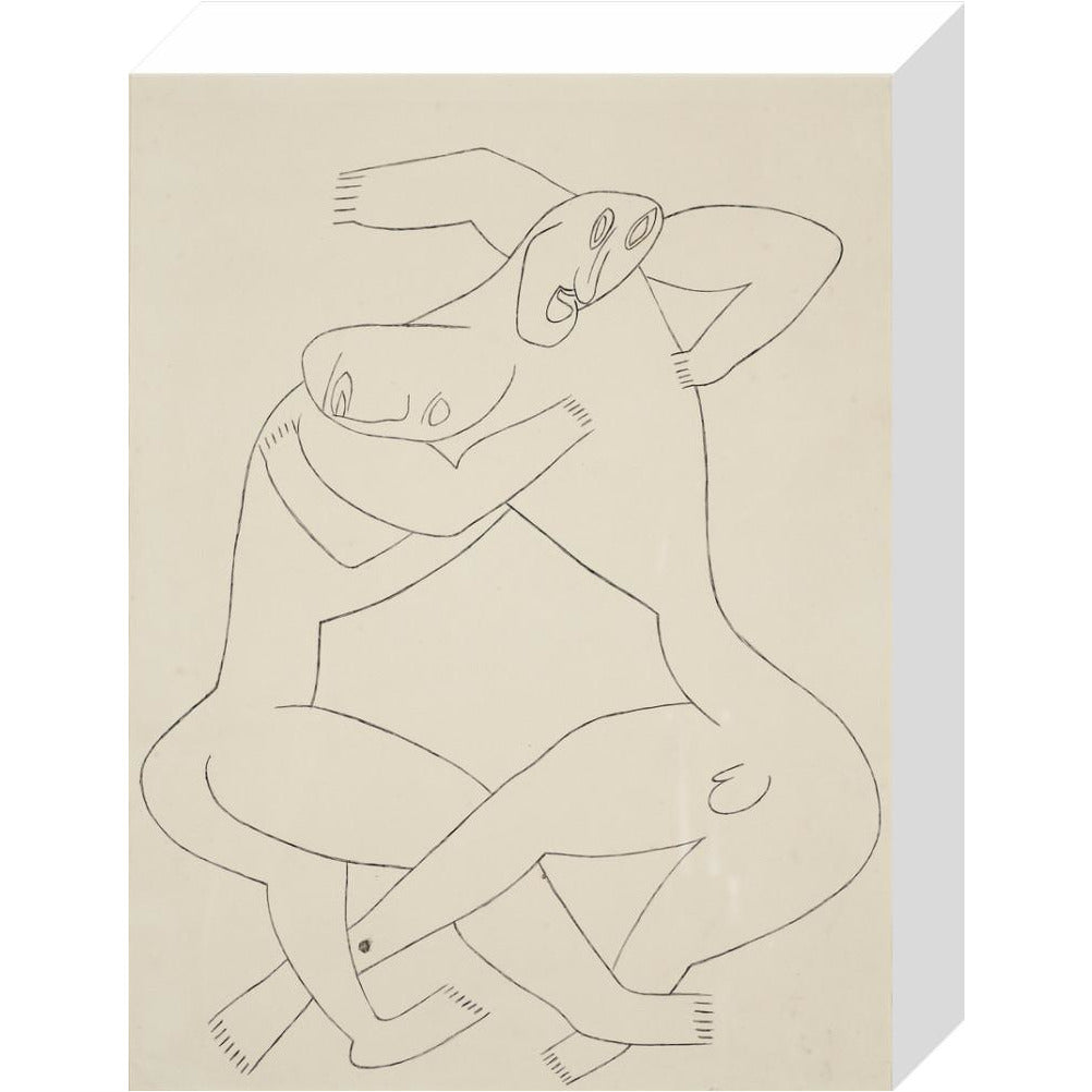 Two men wrestling - Art print