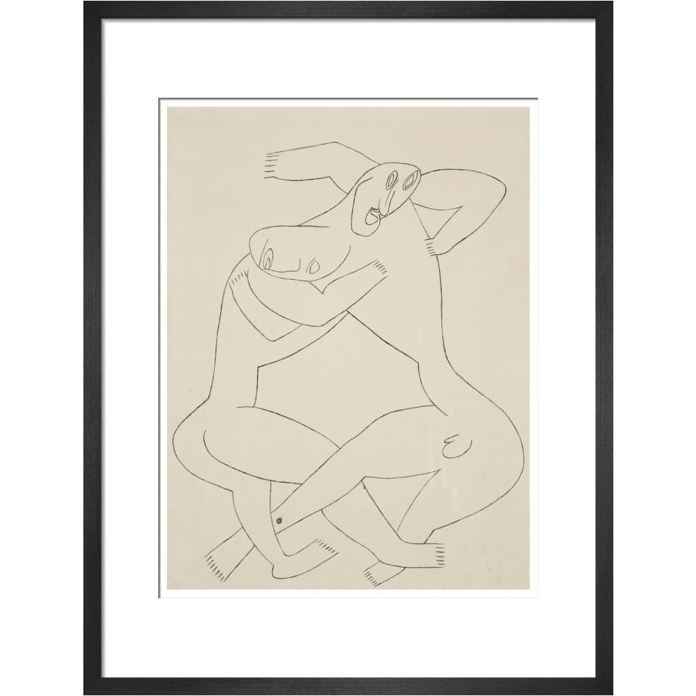 Two men wrestling - Art print