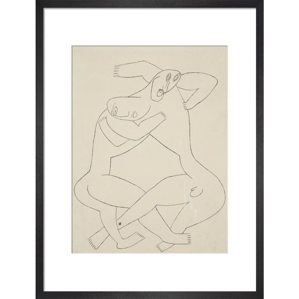 Two men wrestling - Art print