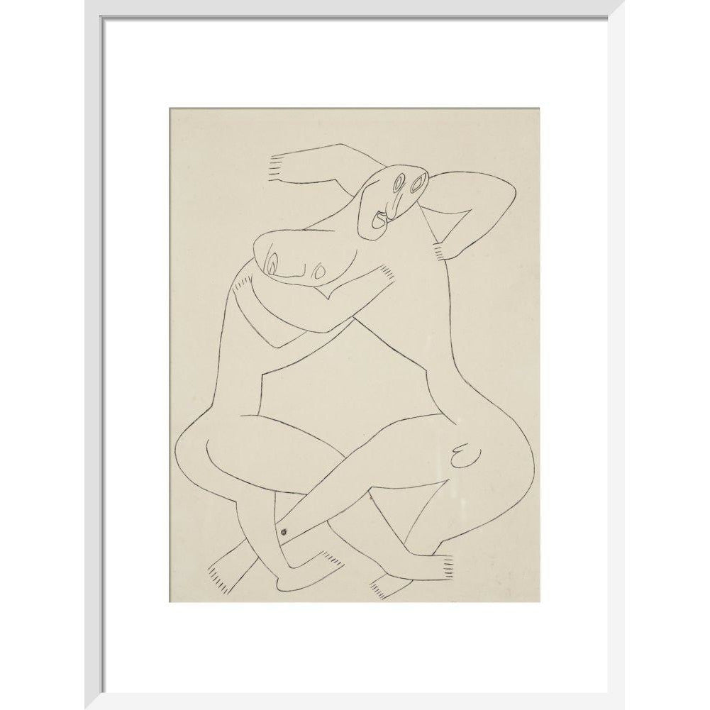 Two men wrestling - Art print