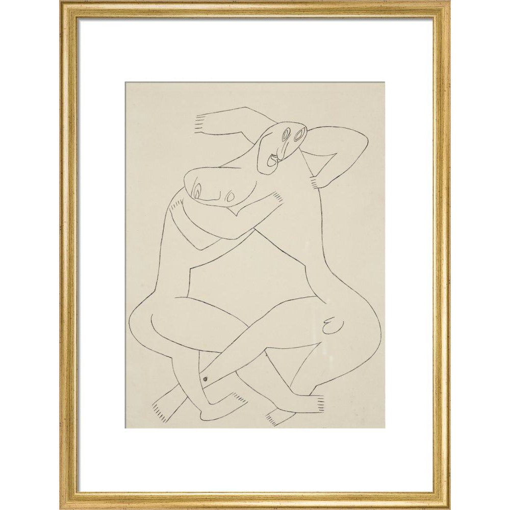 Two men wrestling - Art print