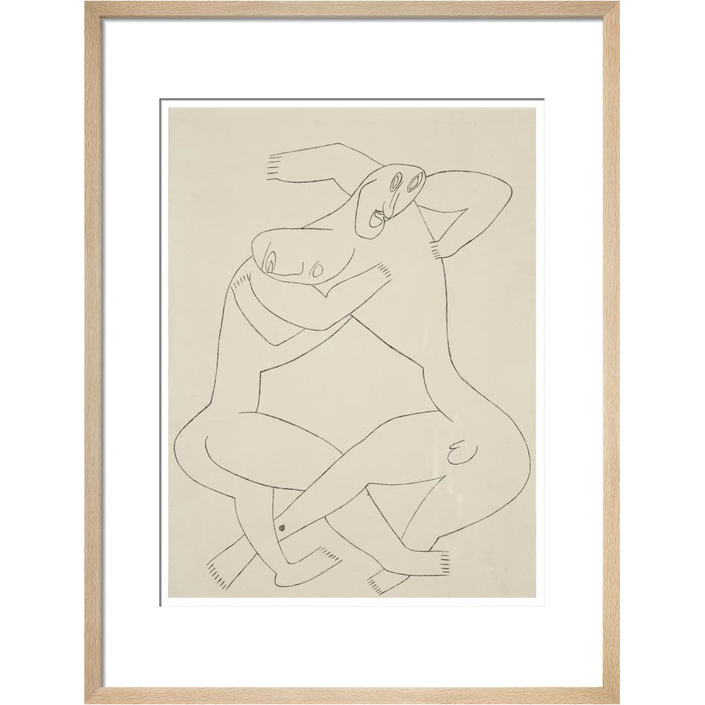 Two men wrestling - Art print