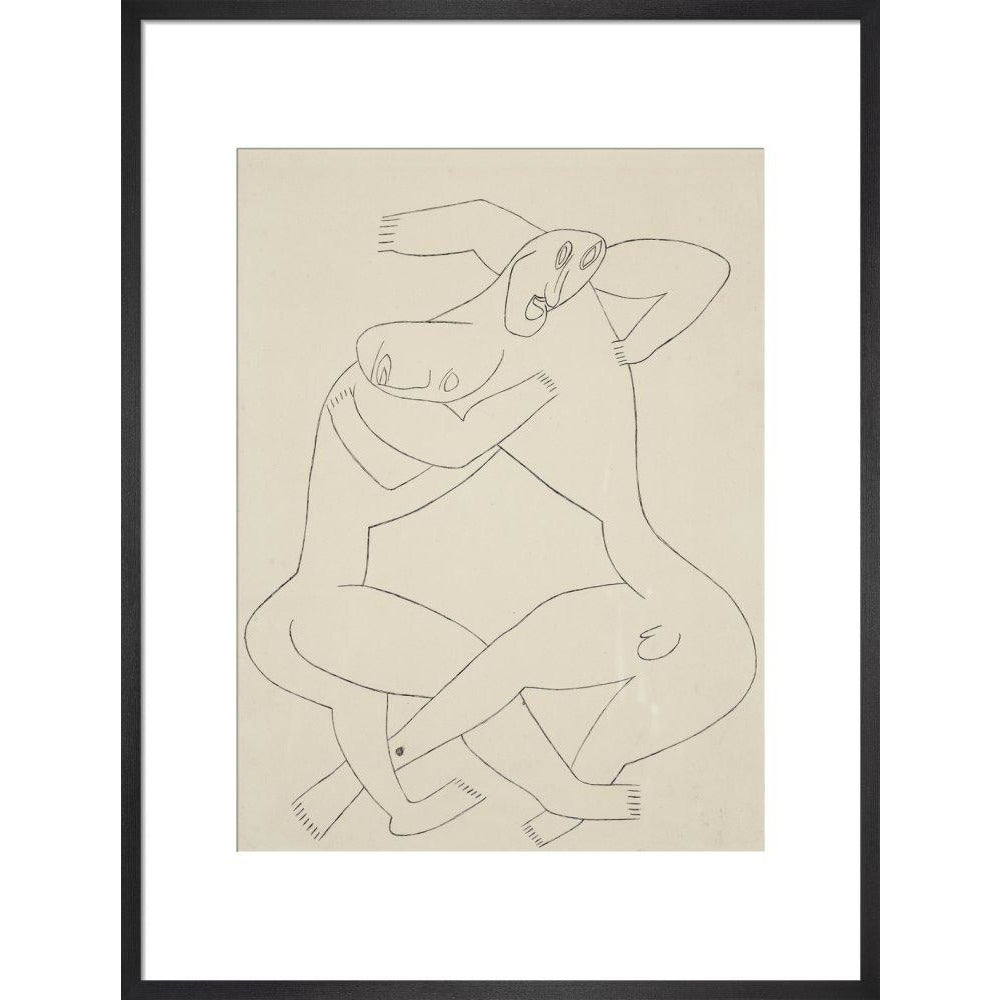 Two men wrestling - Art print