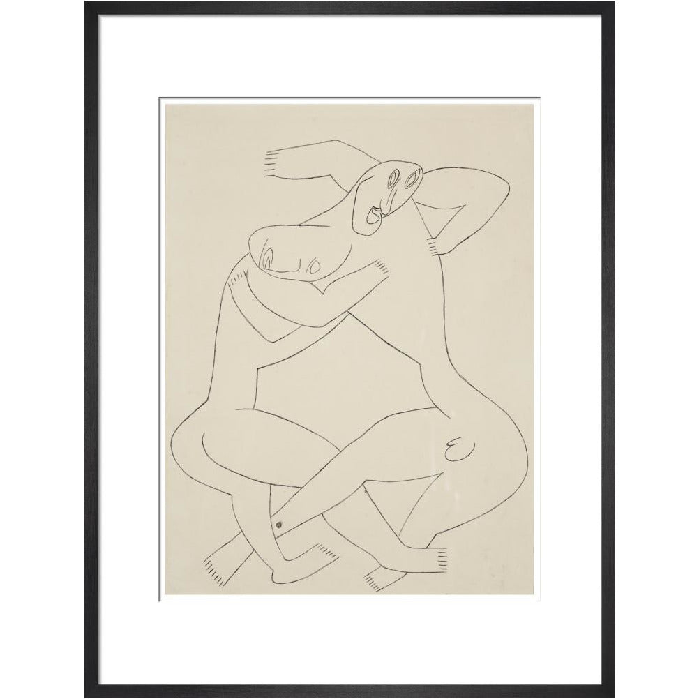 Two men wrestling - Art print