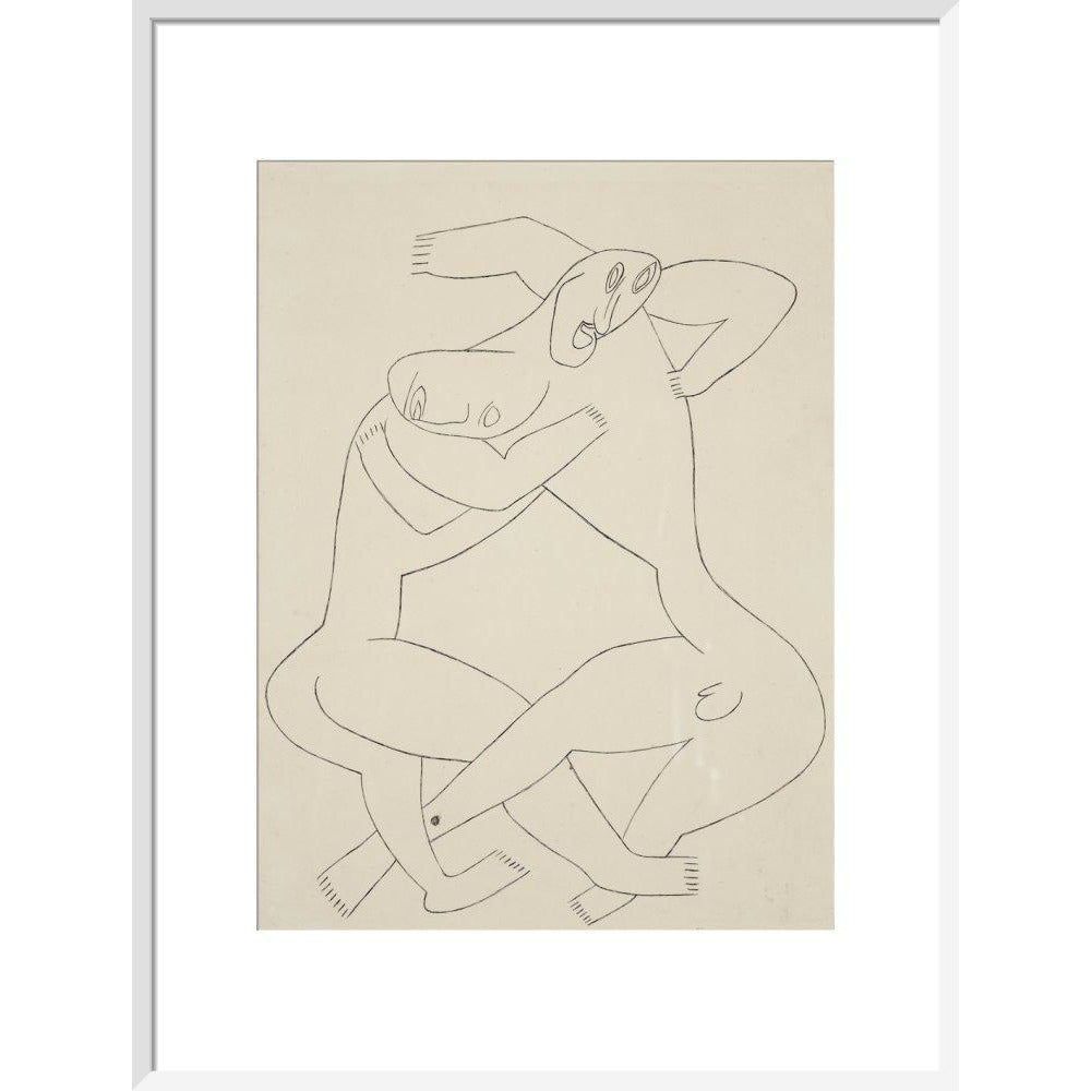 Two men wrestling - Art print