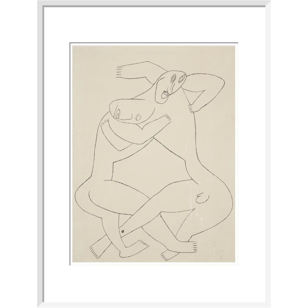 Two men wrestling - Art print