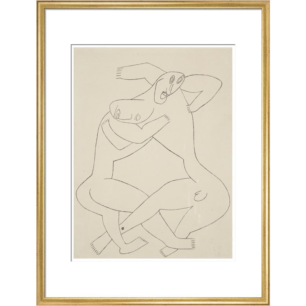 Two men wrestling - Art print