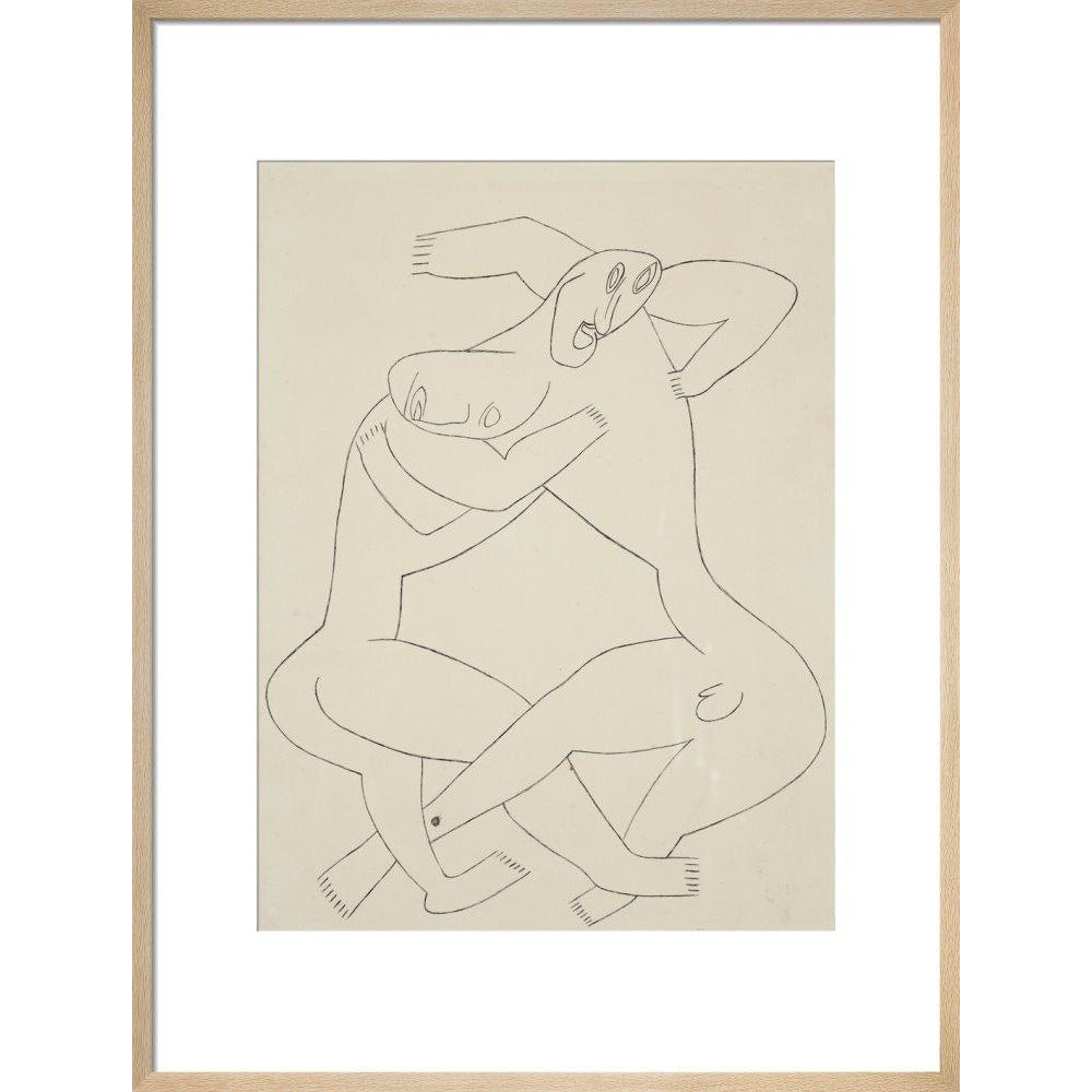 Two men wrestling - Art print