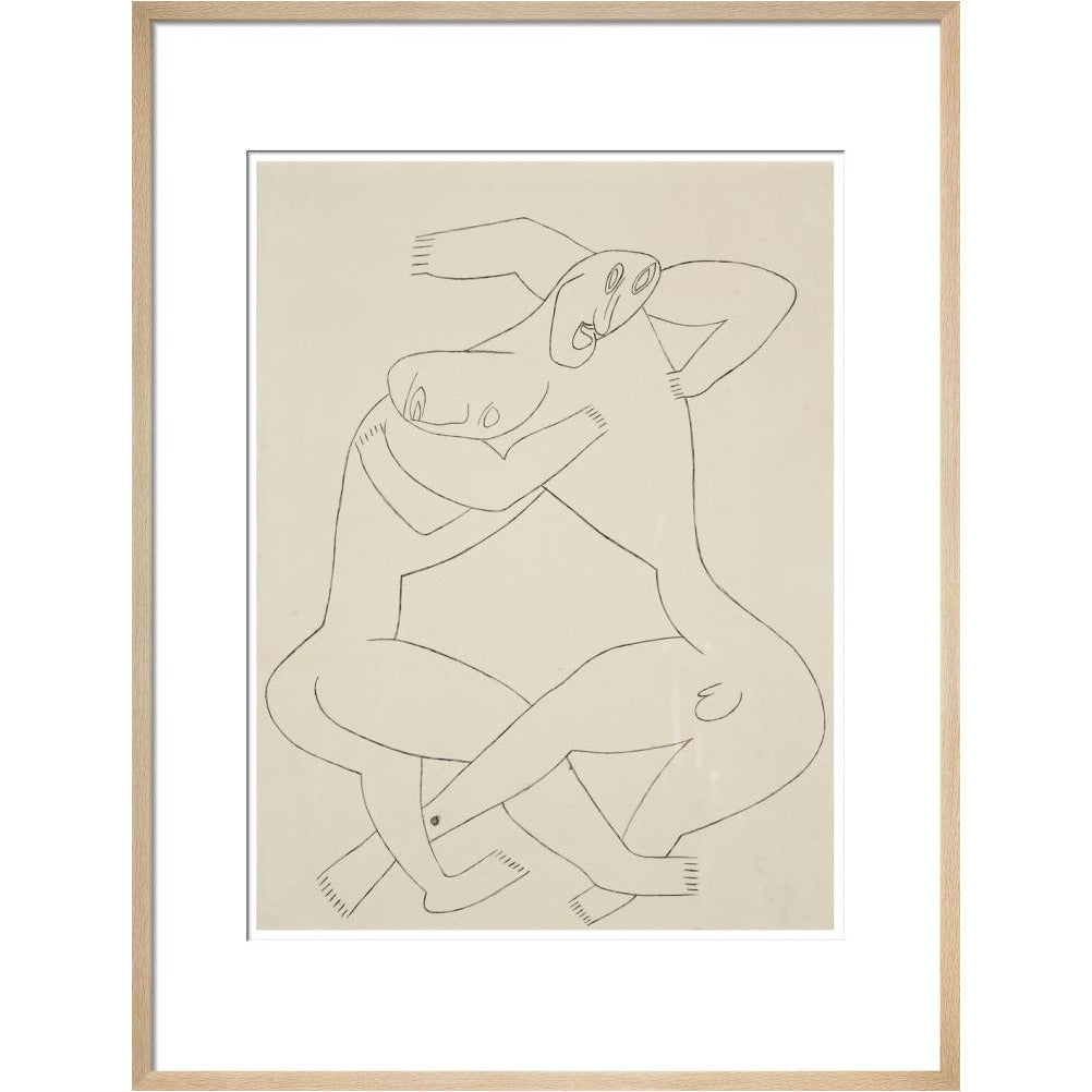 Two men wrestling - Art print