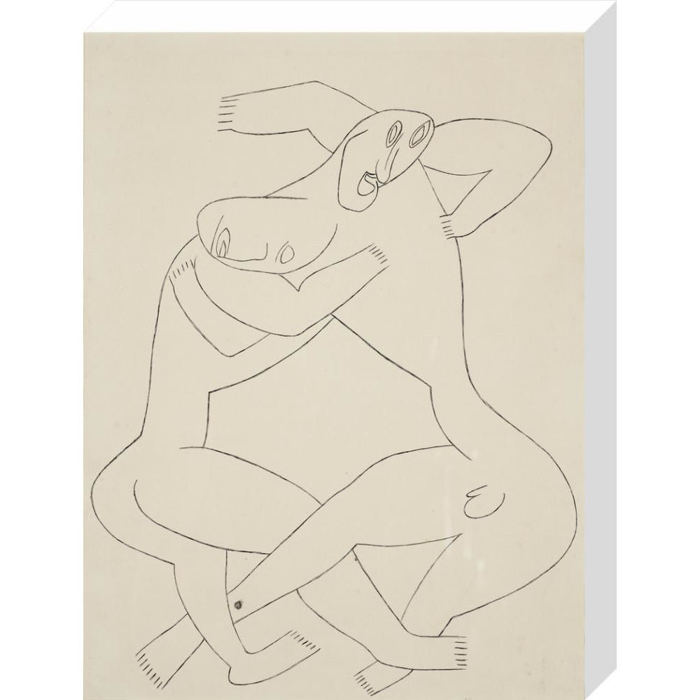 Two men wrestling - Art print