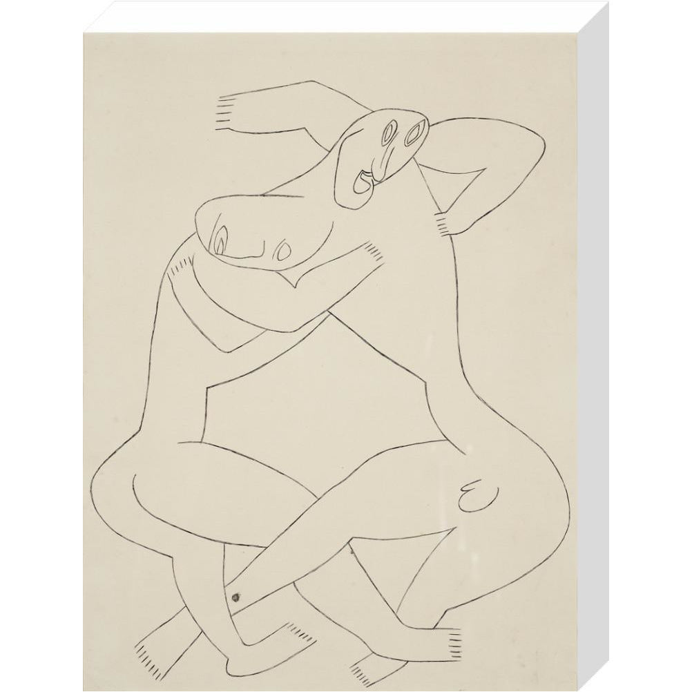 Two men wrestling - Art print