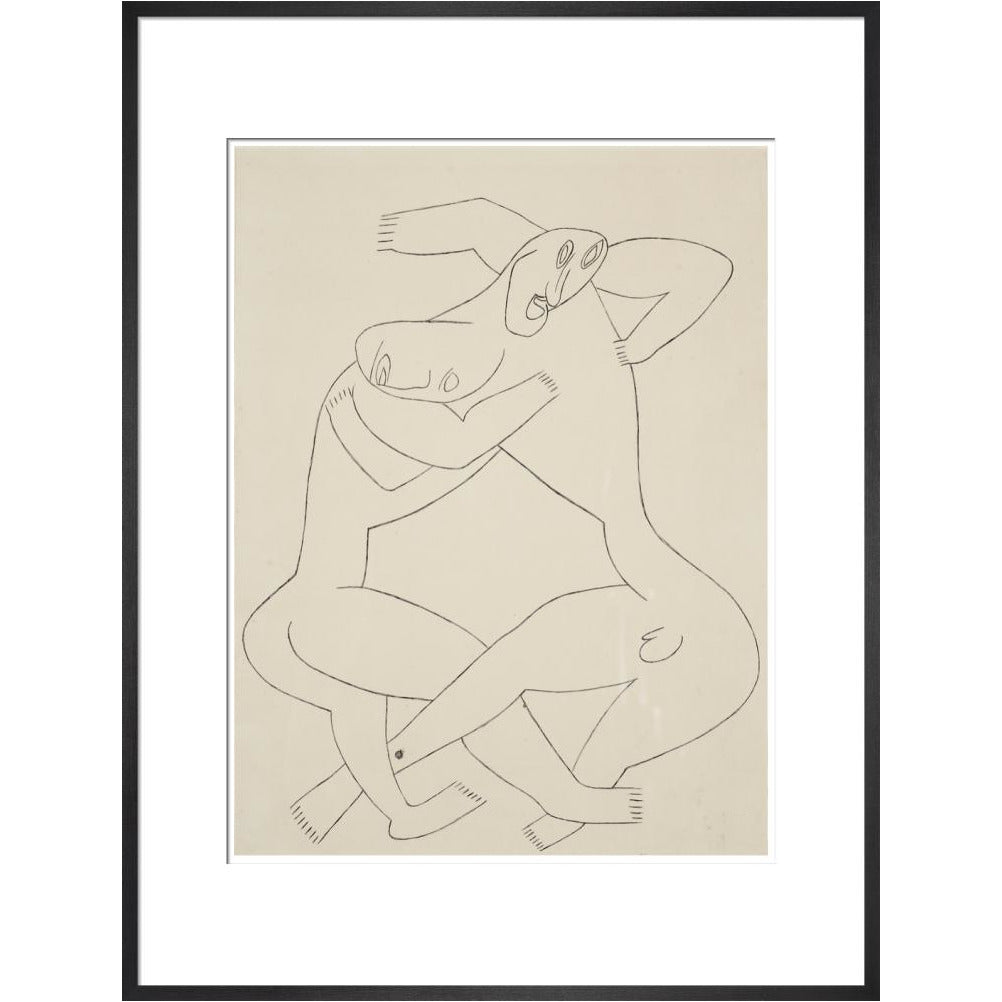 Two men wrestling - Art print