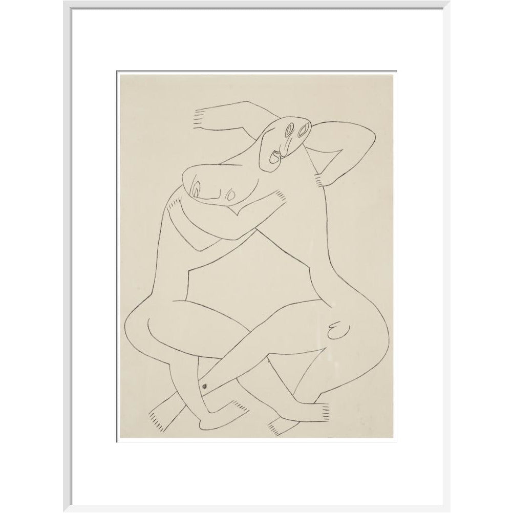 Two men wrestling - Art print