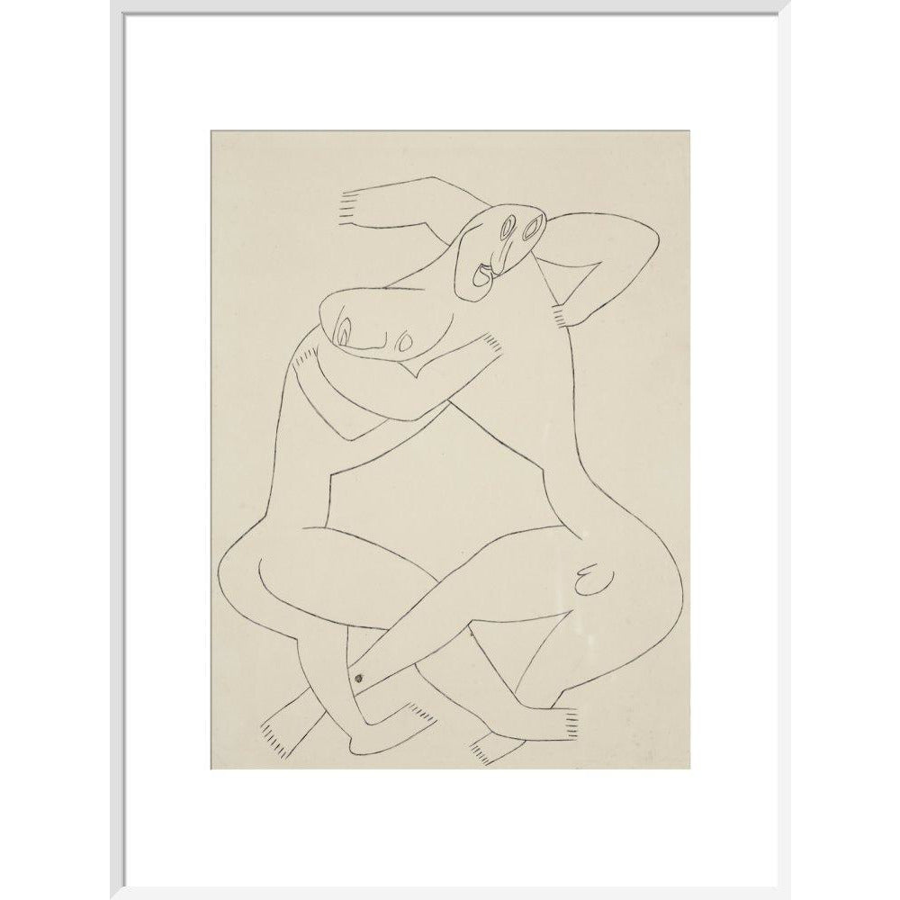 Two men wrestling - Art print