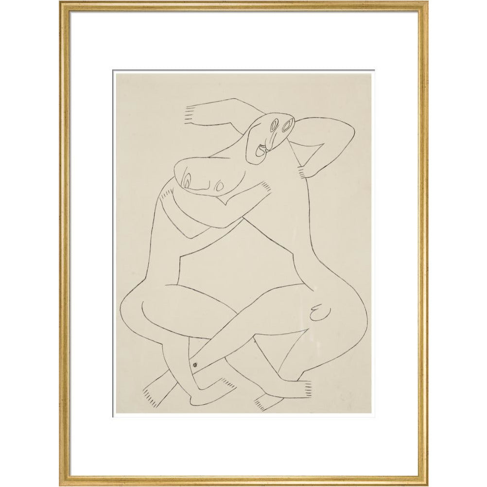Two men wrestling - Art print