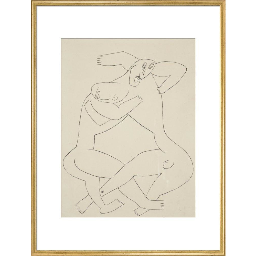 Two men wrestling - Art print