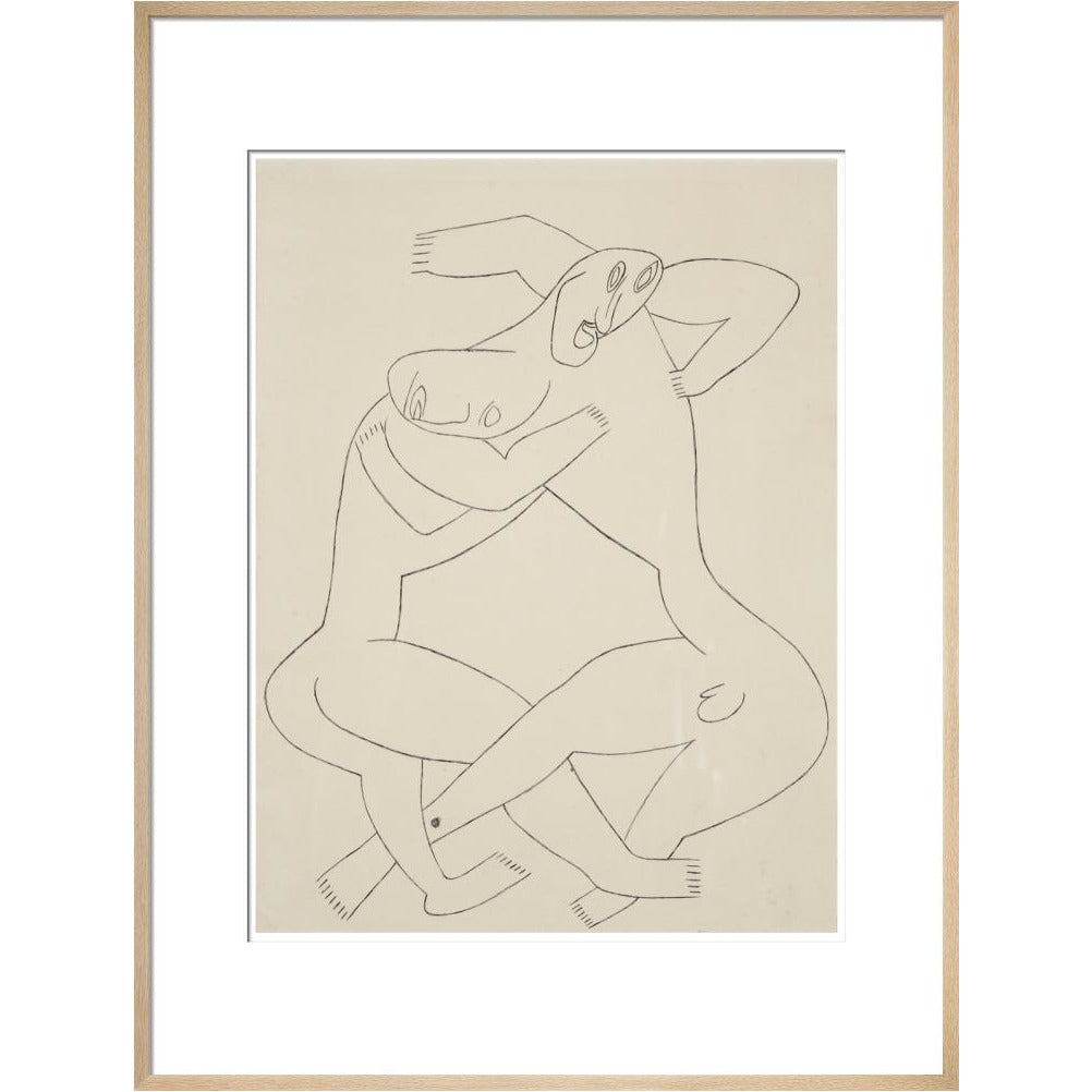 Two men wrestling - Art print