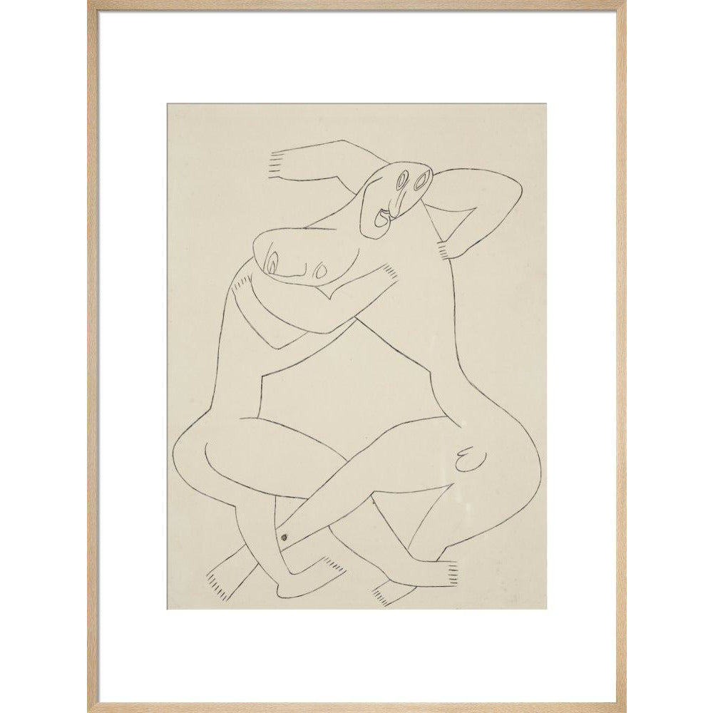 Two men wrestling - Art print