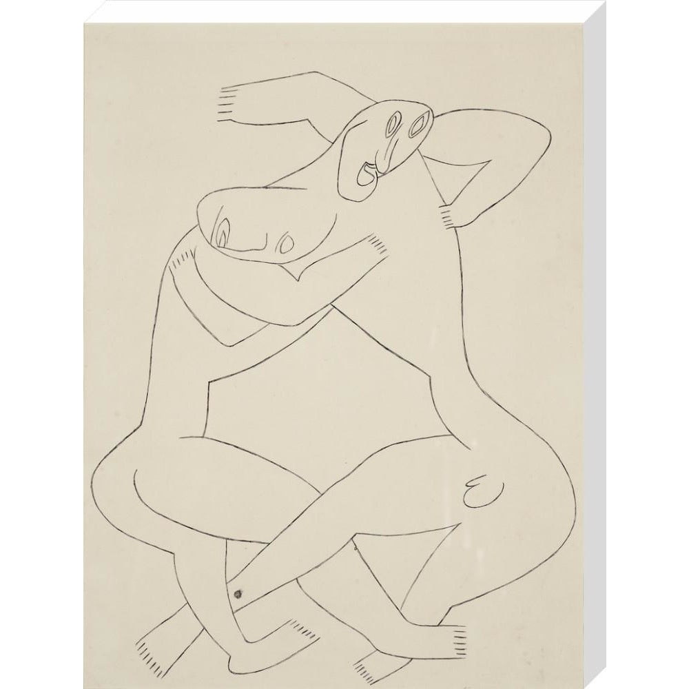 Two men wrestling - Art print