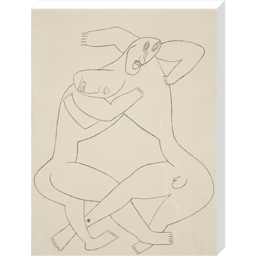Two men wrestling - Art print