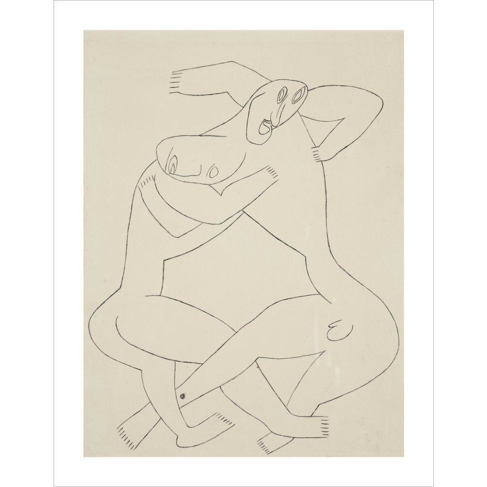 Two men wrestling - Art print