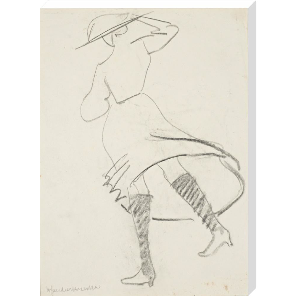 Girl with skirt blowing - Art print