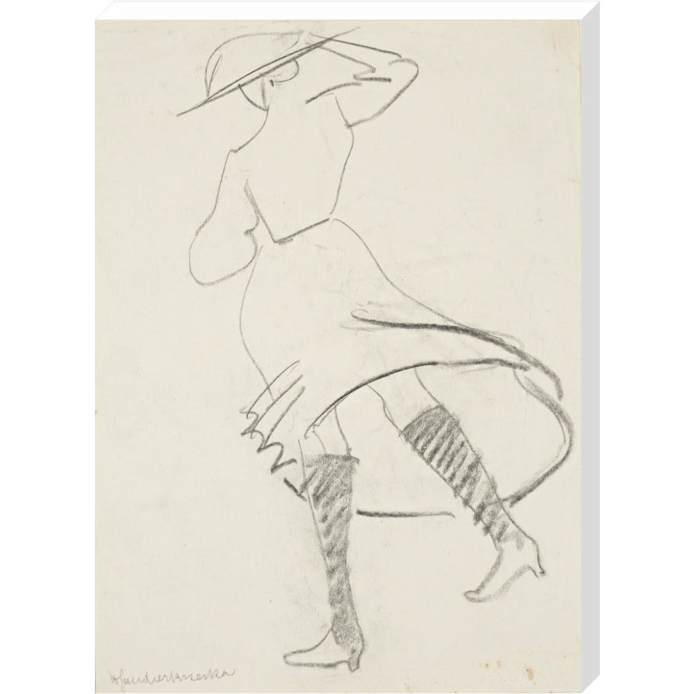 Girl with skirt blowing - Art print