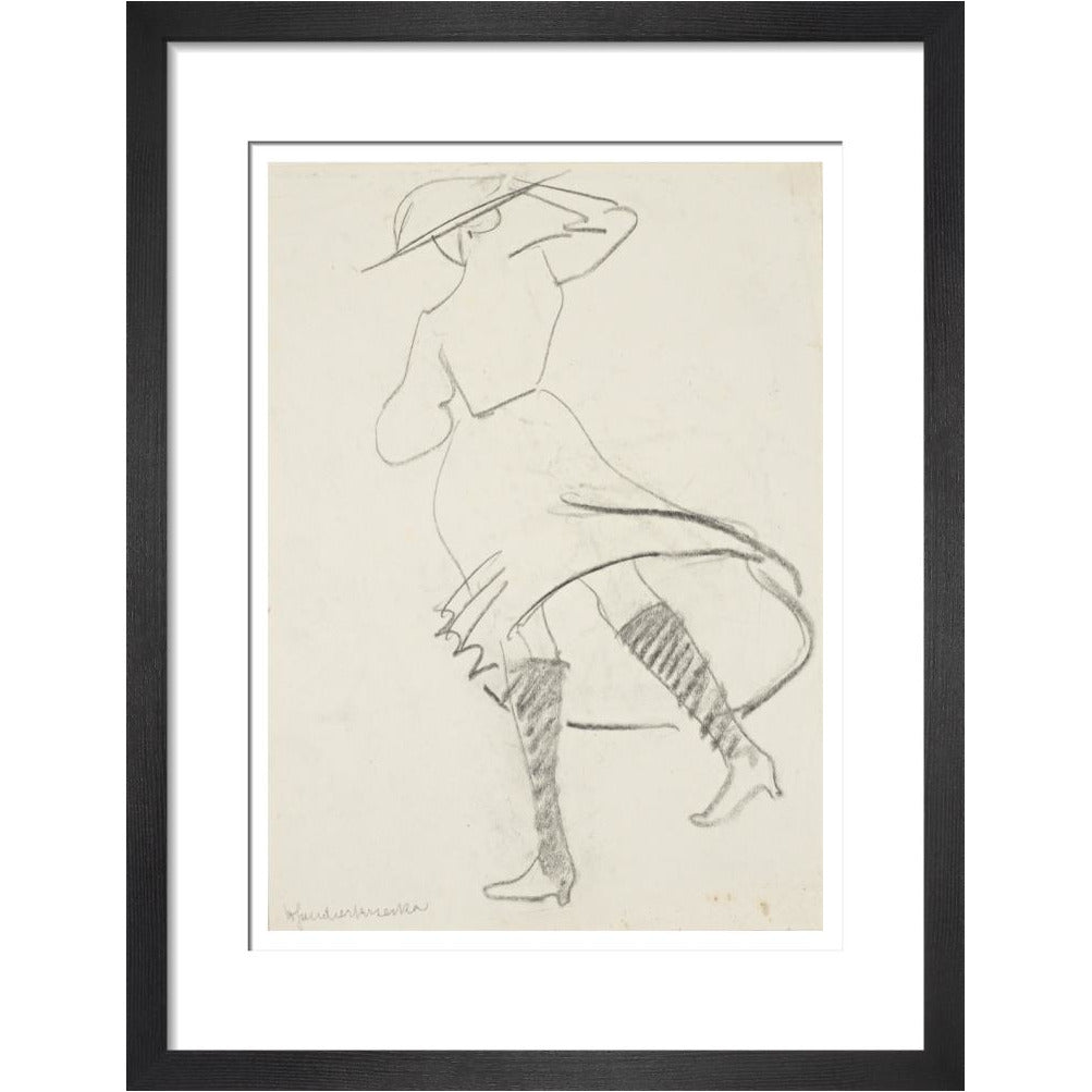 Girl with skirt blowing - Art print